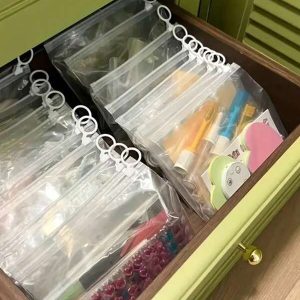 10pcs/20pcs Transparent Pouches Frosted Storage Bags For Stationery, Tools, Household Goods, Travel Cosmetics, Socks, Reusable Zipper Bags, Office Pencil Case Clear