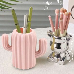 1pc Pen Holder Desk Organizer, Students & Office Supplies Storage, Pen Cup Stationary Holder Multicolor