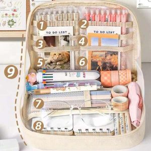 1pc, Multi-Layer Large Capacity Pencil Case, Can Hold Notebooks, New High-Value Stationery Box For Boys And Girls, Junior High School And High School Pencil Cases, Multi-Functional Storage Bag For Girls, Elementary SchooHe Product Only Has A Pen Case And Does Not Include Scene Image AccessoriesL Pencil Case, Perfect Gift For The New School Season Beige